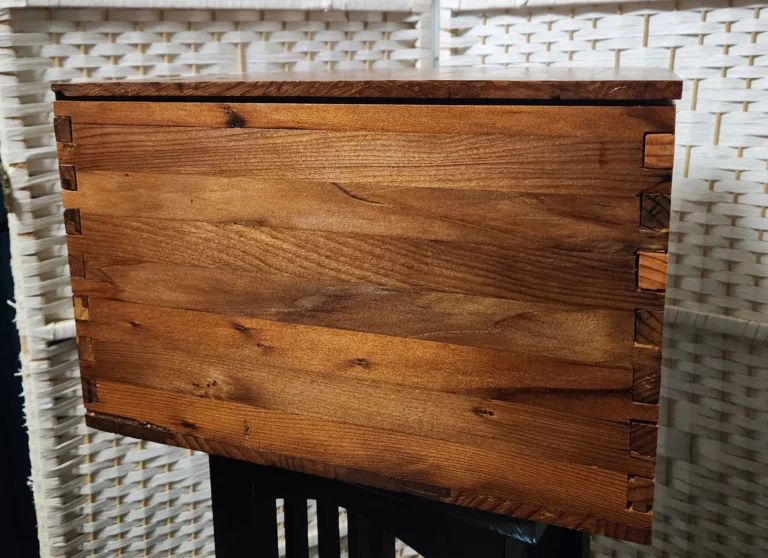 wooden box side view