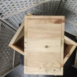 top view of wooden box with lid