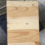 top view of wooden box with lid on fully